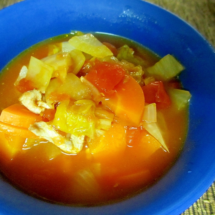 圧力鍋で豚肉と白菜のトマトスープ
